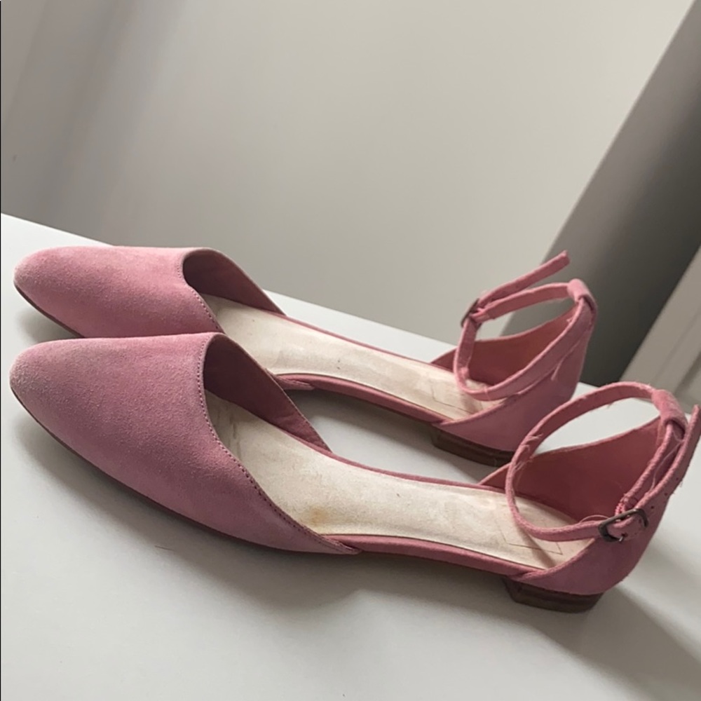 gap suede pink flats
